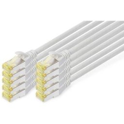 Digitus DK-1644-A-005-10 RJ45 Câble réseau, câble patch CAT 6a S/FTP 0.50 m gris 10 pc(s)