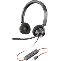 HP Poly Blackwire C3320-M Micro-casque supra-auriculaire filaire Stereo noir micro-casque, mise en sourdine du microphone, volume réglable ordinateur