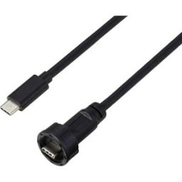 Câble USB type C 3.0 mâle vers mâle IP67 (filetage) 0,5 m TC-E10T-MT3-MWA/NWA-0.5PV-S Câble en plastique étanche TC-13543584 TRU COMPONENTS Contenu: 1 pc(s)
