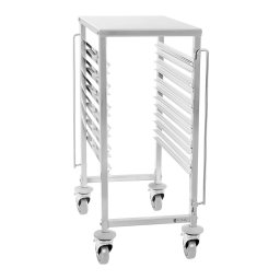 Charriot à plateaux - inox - pour 6 x GN 1/1 - Insertion longitudinale - 100 kg - 2 barres de sécurité - Royal Catering