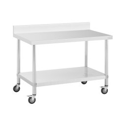 Table à roulettes inox - PREMIUM - 70 x 120 cm - 158 kg - Dosseret - Royal Catering