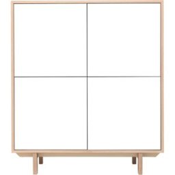 Miliboo Buffet haut scandinave bois et blanc 4 portes L110 cm SID