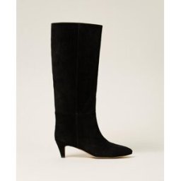 Twinset Bottes montantes en cuir velours