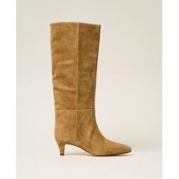 Twinset Bottes montantes en cuir velours