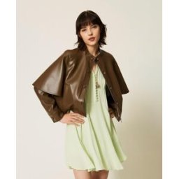 Twinset Blouson cape effet cuir