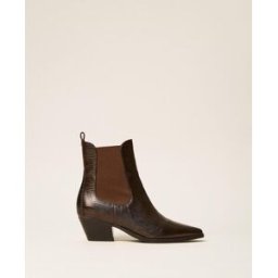 Twinset Bottines santiags en cuir avec élastiques