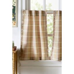 Rideaux de café en coton à bords volantés Tucker By Anthropologie, ensemble de 2 en Pink taille: 25" x36" s/2