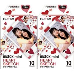 FUJI INSTAX Fujifilm Instax Mini Film Coeur Sketch Pack de 2 pièces