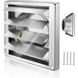 INF Grille à lamelles auto-fermante 100MM – Acier inoxydable 304, chapeau de ventilation étanche pour évacuation sèche-linge,
