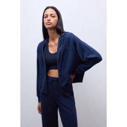 SPORT Sweat à capuche zippé fluide en viscose et polyamide XL