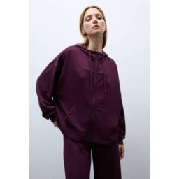SPORT Sweat à capuche zippé fluide en viscose et polyamide L