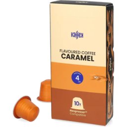 KaffeK Caramel - 10 Capsules de café pour Nespresso® - Espresso Lungo - Café Caramel - Compatible Nespresso®