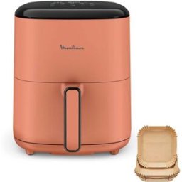 MOULINEX Easy Fry Pop Terracotta 5l, Air Fryer, Jusqu'à 6 Personnes, 10 Programmes Intuitifs, Ecran Tactile Digital, Gain