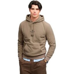 Superdry Sweat à Capuche Micro Logo Fleece Winter Twig Beige XL Homme