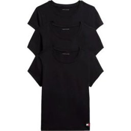 Tommy Hilfiger Couche De Base à Manches Courtes Uw0uw06657 3 Unités Black / Black / Black XL Femme