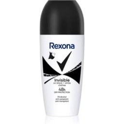 Rexona Invisible Black and White Roll-On anti-transpirant roll-on anti-traces blanches et jaunes 50 ml