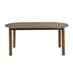 Miliboo Table à manger extensible ovale avec rallonges intégrées en bois foncé noyer L180-230 cm CLAUDIE
