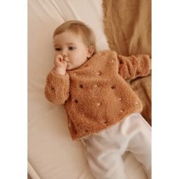 Petit Béguin Sweat-shirt bébé en sherpa Caramel