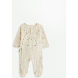 Petit Béguin Pyjama bébé en velours ouverture pont Voix Lactée