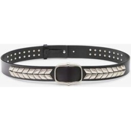 Ceinture Belja En Cuir - Femme - Noir Et Argenté - Taille80 - Isabel Marant