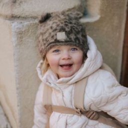 Elodie Details Bonnet Furry Knit Beanie Leopard (0-6 mois)