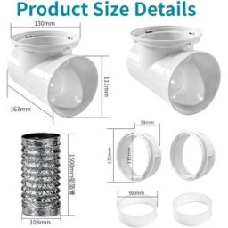 INF Kit de conduit pour sèche-linge extérieur - capot d'évent amovible et garniture murale extérieure, compatible avec systèmes