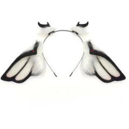 INF Serre-tête Gothique Ailes d'Ange : Accessoire Cosplay Unique pour un Look Féérique Noir blanc