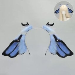 INF Serre-tête Gothique Ailes d'Ange : Accessoire Cosplay Unique pour un Look Féérique Noir + Bleu
