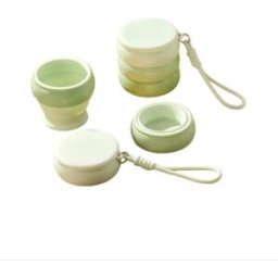 INF Gobelet de voyage pliable 3-en-1 portable - Gobelet pliable en silicone de qualité alimentaire avec sangle de transport Vert