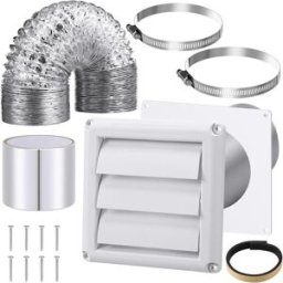 INF Grille d'aération auto-fermante pour sèche-linge, bateau et camping-car - Anti-insectes, étanche, faible bruit (Blanc,