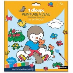 T'choupi : peinture à l'eau, 8 tableaux à peindre : les animaux Thierry Courtin Nathan Jeunesse