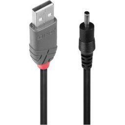 LINDY Câble USB USB 2.0 USB-A mâle, Connecteur DC 3,5 mm 1.50 m noir avec USB 70266
