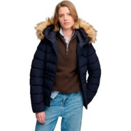 Superdry Veste Faux Fur Fuji Padded Darkest Navy 2XS Femme