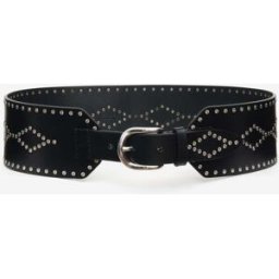 Ceinture Lucie En Cuir - Femme - Noir Et Argenté - Taille80 - Isabel Marant