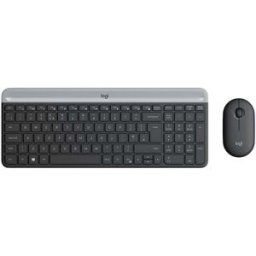 Logitech Slim Combo M sans fil Kit souris + clavier avec clavier numérique belge, AZERTY graphite