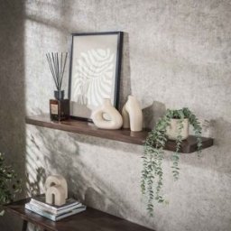 Vivabita Etagère murale style nature 120 cm en acacia massif brun Carvie Brun
