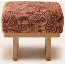 MADURA Tabouret Anca Klark rose de pêcher caramel - ROSE 50xP40xH45 cm