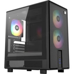 Boitier Mini Tour Micro ATX XYZ Atom RGB avec panneau vitré (Noir)