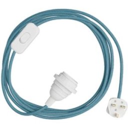 Creative Cables Douille Avec Cordon Snakebis Shade Ready E14 Blue Steward 1.8 m