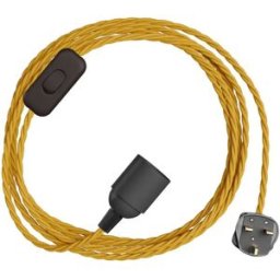 Creative Cables Douille Avec Cordon Snakebis Twisted E14 Mustard 1.8 m