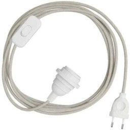 Creative Cables Abat-jour Snakebis E14-ensemble De Câbles Avec Douille De Lampe. Câble En Tissu Coloré Et Fiche à 2 Broches 1.8 M Neutral Natural Linen One Size