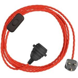 Creative Cables Douille Avec Cordon Snakebis Twisted Shade Ready E14 Red 1.8 m