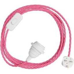 Creative Cables Douille Avec Cordon Snakebis Twisted Shade Ready E14 Fuchsia 3 m