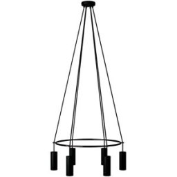 Creative Cables Lampe Suspendue Cage 6 Drops Tub-e14 Black / Black One Size