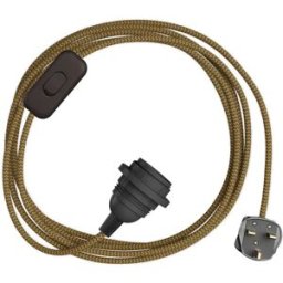 Creative Cables Douille Avec Cordon Snakebis Zig-zag Shade Ready E14 Honey / Grey 3 m