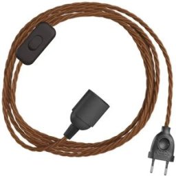 Creative Cables Ensemble De Câbles Snakebis Twisted E14 Avec Douille De Lampe. Câble Tressé En Tissu Et Fiche à 2 Broches 3 M Deer in Cotton One Size