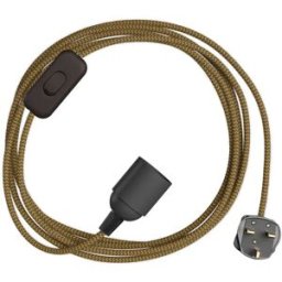 Creative Cables Douille Avec Cordon Snakebis Shade Ready E14 Honey / Grey 3 m