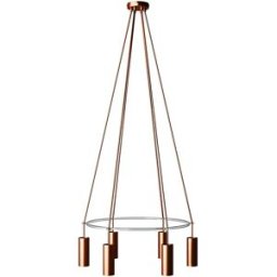 Creative Cables Lampe Suspendue Cage 6 Drops Tub-e14 Satin Copper / Glittering Copper One Size