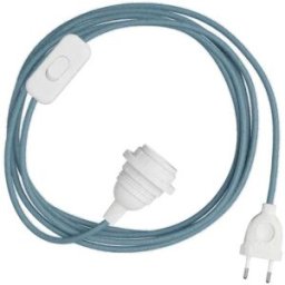 Creative Cables Abat-jour Snakebis E14-jeu De Câbles Avec Douille. Câble En Tissu Coloré Et Fiche à 2 Broches 3 M Ocean Cotton One Size