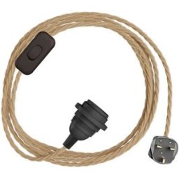Creative Cables Douille Avec Cordon Snakebis Twisted Shade Ready E14 Jute 3 m